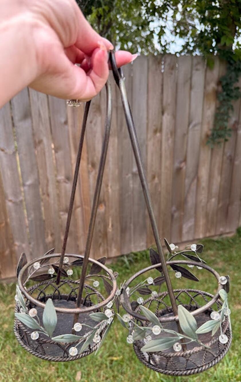 PartyLite Garden Lite Hanging Candle Holders Set with Wall Hangers